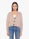 MAIAMI CURLY ALPACA SHORTS CARDIGAN POWDER SWEATER IN PINK - SIZE X-SMALL