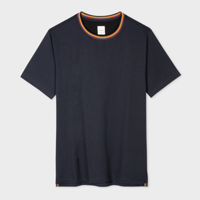 Paul Smith Gents T Shirt Stripe Rib In Blues