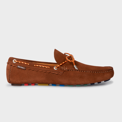 Ps By Paul Smith Tan Suede 'springfield' Driving Loafers Brown