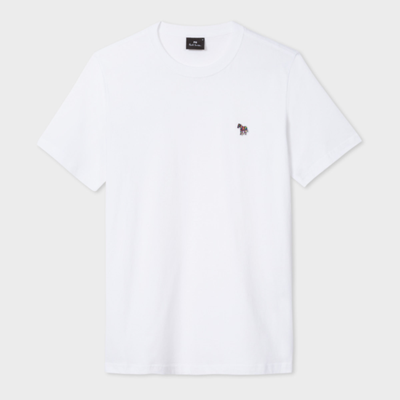 Ps By Paul Smith Mens White Zebra-embroidered Cotton-jersey T-shirt