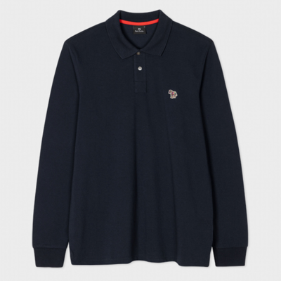 Ps By Paul Smith Ps Paul Smith Mens Reg Fit Ls Polo Shirt Zebra In Navy