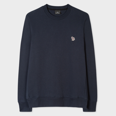 PS BY PAUL SMITH DARK NAVY COTTON ZEBRA LOGO SWEATSHIRT BLUE