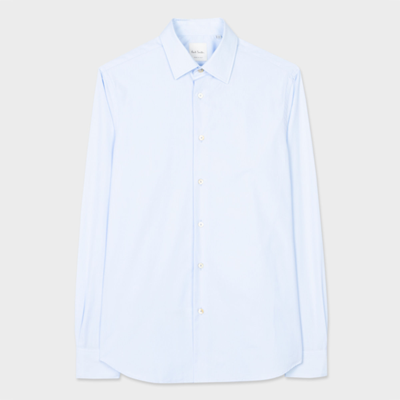 Paul Smith Tailored-fit Sky Blue Cotton 'artist Stripe' Cuff Shirt In Blues