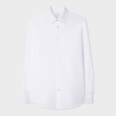 Paul Smith Tailored-fit White Cotton 'signature Stripe' Cuff Shirt In Whites