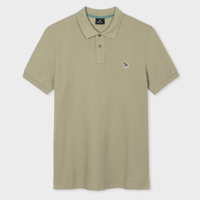 Ps By Paul Smith Ps Paul Smith Mens Reg Fit Ss Polo Shirt Zebra In Khaki