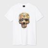 PS BY PAUL SMITH SLIM-FIT WHITE 'STICKER SKULL' T-SHIRT