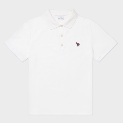 Ps By Paul Smith Zebra-patch Cotton Polo Shirt In White
