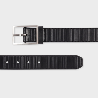 Paul Smith Men Belt Stripe Emboss In Black