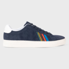 PAUL SMITH NAVY SUEDE 'SPORTS STRIPE' 'REX' TRAINERS BLUE