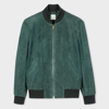 Paul Smith Zip-fastening Leather Bomber Jacket In Dark Green