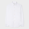 Paul Smith Super Slim-fit White Shirt With 'artist Stripe' Cuff Lining In White