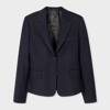 PAUL SMITH WOMEN'S NAVY CROPPED 'A SUIT TO TRAVEL IN' WOOL BLAZER BLUE