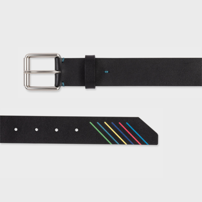 Ps By Paul Smith Ps Paul Smith Men Belt Stripe Detail In Blacks