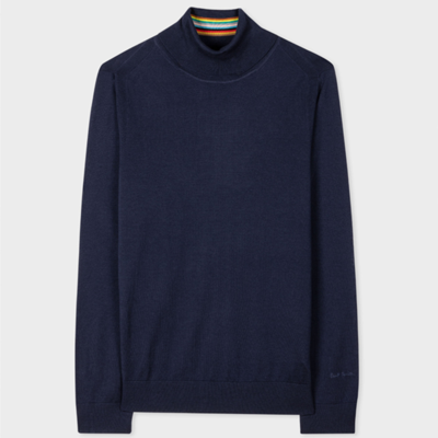 Paul Smith Mens Sweater Roll Neck In Blues