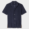 Paul Smith Mens Blues Towel Stripe Camp-collar Regular-fit Cotton-blend Shirt In Blues