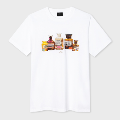 Ps By Paul Smith Ps Paul Smith Mens Reg Fit T Shirt Bottles In White
