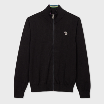 Ps By Paul Smith Mens Cardigan Zip Thru Zeb Bad In Black