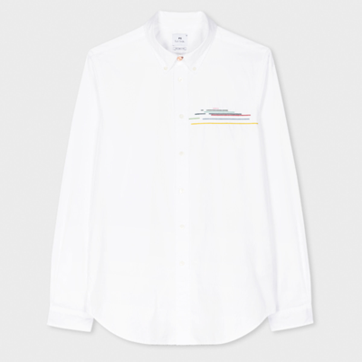 Ps By Paul Smith Ps Paul Smith Mens Ls Tailored Bd Shirt Embroidery In White