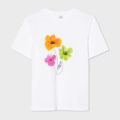 Ps By Paul Smith Ps Paul Smith Womens Brushed Poppies T-shirt In White