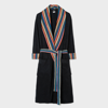 Paul Smith Stripe-lapels Cotton-towelling Dressing Gown In Blacks
