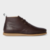PAUL SMITH MEN'S BROWN MATTE FINISH LEATHER 'CLEON' BOOTS