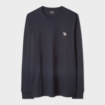Ps By Paul Smith Ps Paul Smith Mens Reg Fit Ls Tshirt Zebra In Dark Navy
