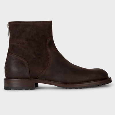 Ps By Paul Smith Suede Ankle Boots In Browns