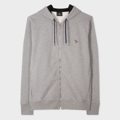 Ps By Paul Smith Ps Paul Smith Mens Reg Fit Zip Hoody Zebra In Greys