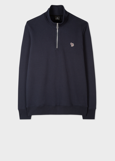 Ps By Paul Smith Ps Paul Smith Mens Ls Reg Fit Half Zip Top Zebra In Blues