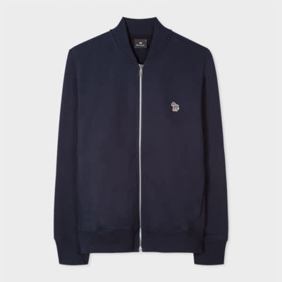 Ps By Paul Smith Ps Paul Smith Mens Reg Fit Zip Bomber Zebra In Navy