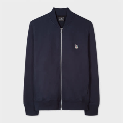 Ps By Paul Smith Ps Paul Smith Mens Reg Fit Zip Bomber Zebra In Blue