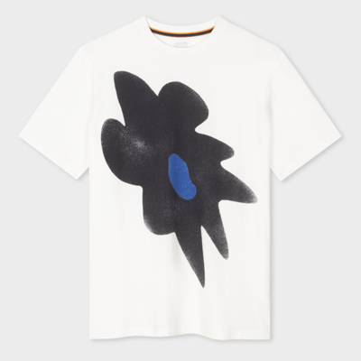 Paul Smith Big Flower-print Organic Cotton T-shirt In Whites