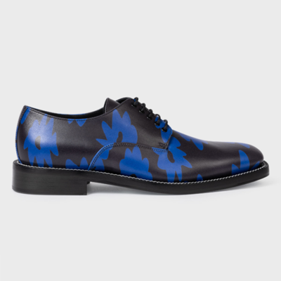Paul Smith Erno Flower-print Leather Derby Shoes In Blacks