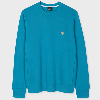 Ps By Paul Smith Ps Paul Smith Mens Reg Fit Sweatshirt Zebra In Teal