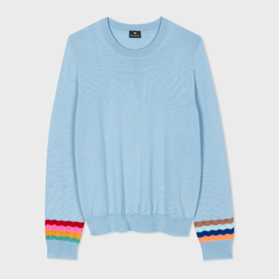 Paul Smith Ps  Womens Knitted Jumper Crew Neck In Blues