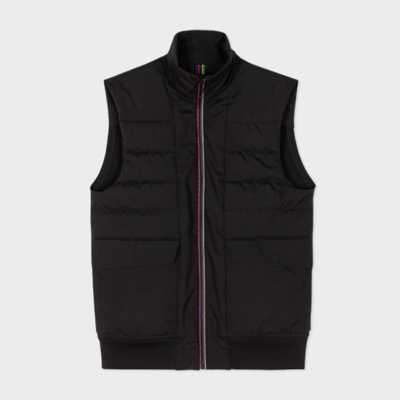 Ps By Paul Smith Mens Rec Wadding Mixed Media Gilet In Black