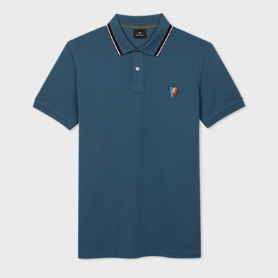 Ps By Paul Smith Ps Paul Smith Mens Reg Fit Polo Zeb Emb In Blue