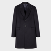 PAUL SMITH NAVY WOOL-CASHMERE EPSOM COAT BLUE