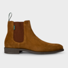PS BY PAUL SMITH TAN SUEDE 'CEDRIC' BOOTS BROWN