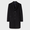 Paul Smith Mens Single-breasted Wool-cashmere Blend Coat In Blacks