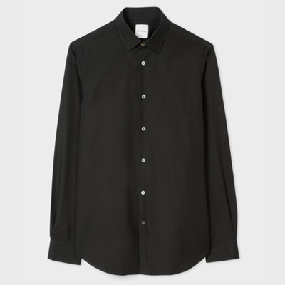 Paul Smith Tailored-fit Black Cotton 'artist Stripe' Cuff Shirt In Blacks