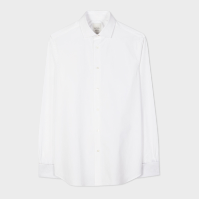 Paul Smith Tailored-fit White Shirt With 'signature Stripe' Double Cuff
