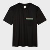 PAUL SMITH BLACK 'SIGNATURE STRIPE' POCKET T-SHIRT