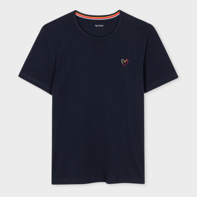 Paul Smith Women's Navy Embroidered 'swirl Heart' Lounge T-shirt Blue In Blues