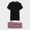 PAUL SMITH FOR MANCHESTER UNITED - 'SIGNATURE STRIPE' PYJAMA T-SHIRT SET BLACK