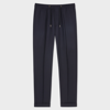 PAUL SMITH A SUIT TO TRAVEL IN - SLIM-FIT NAVY DRAWSTRING-WAIST WOOL TROUSERS BLUE