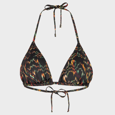 Paul Smith Swirl-print Bikini Top In Black
