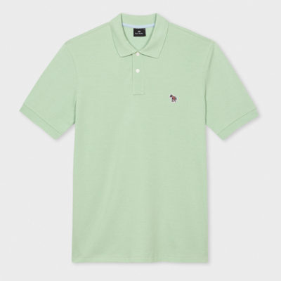 Ps By Paul Smith Mens Reg Fit Ss Polo Shirt Zebra In Pistachio