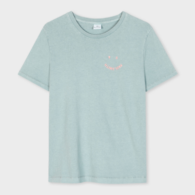Paul Smith Ps  Womens Ss Tshirt Ps Happy In Light Blue