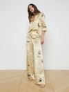 L Agence Gavin Pant In Vintage Tan Newspaper